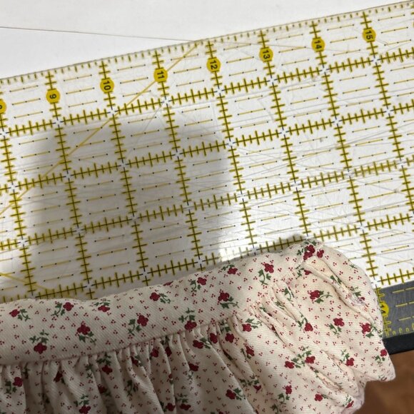 Vintage Dress Cotton Slip Floral Long Sleeve Old Time Clothing Ruffle Collar 3Y - Picture 13 of 16